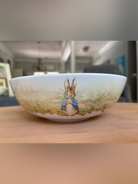 🐰 Peter Rabbit Beatrix Potter 9" Serving Pasta Bowl Porcelain Floral Garden